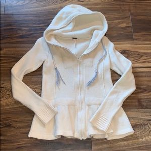 Free People Wool Zip Hooded Jacket